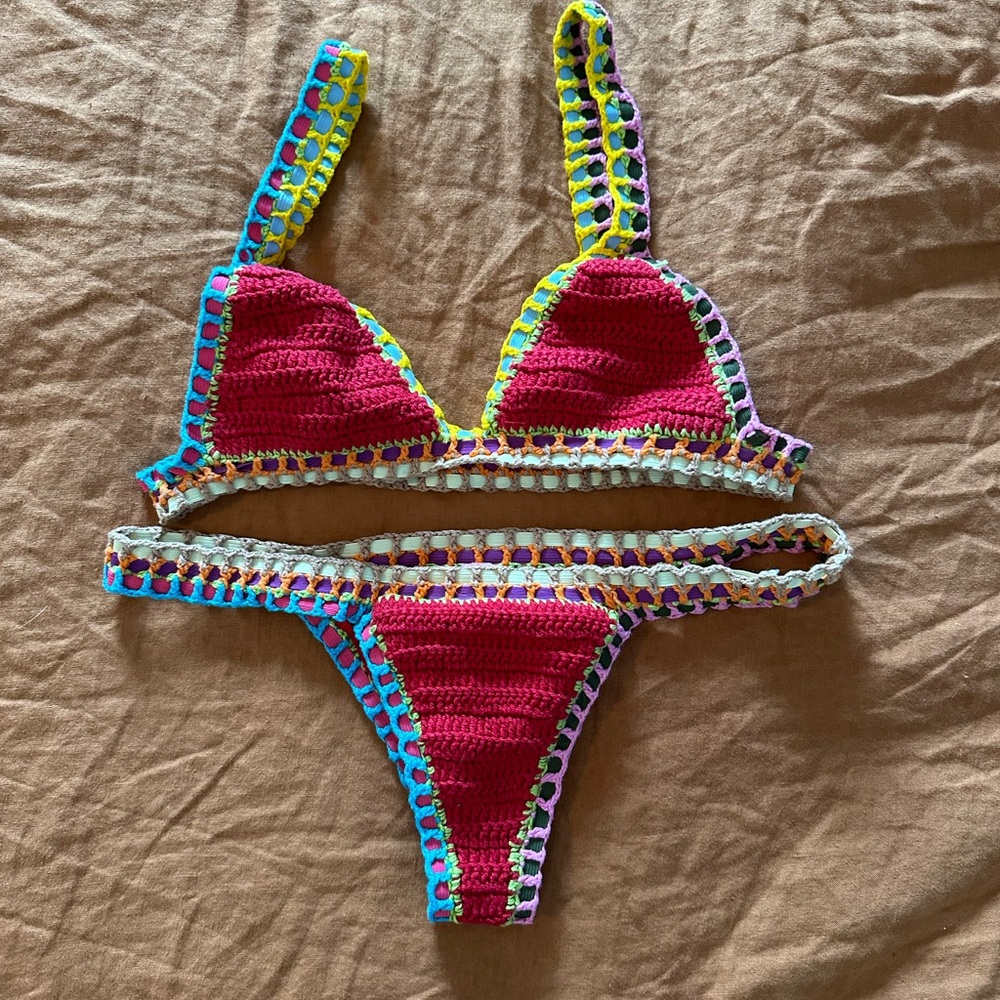 Handmade crochet red bikini